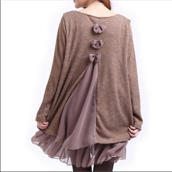 Knit Top/Tunic Double Layered Sweater Plus - Picture 6 of 8